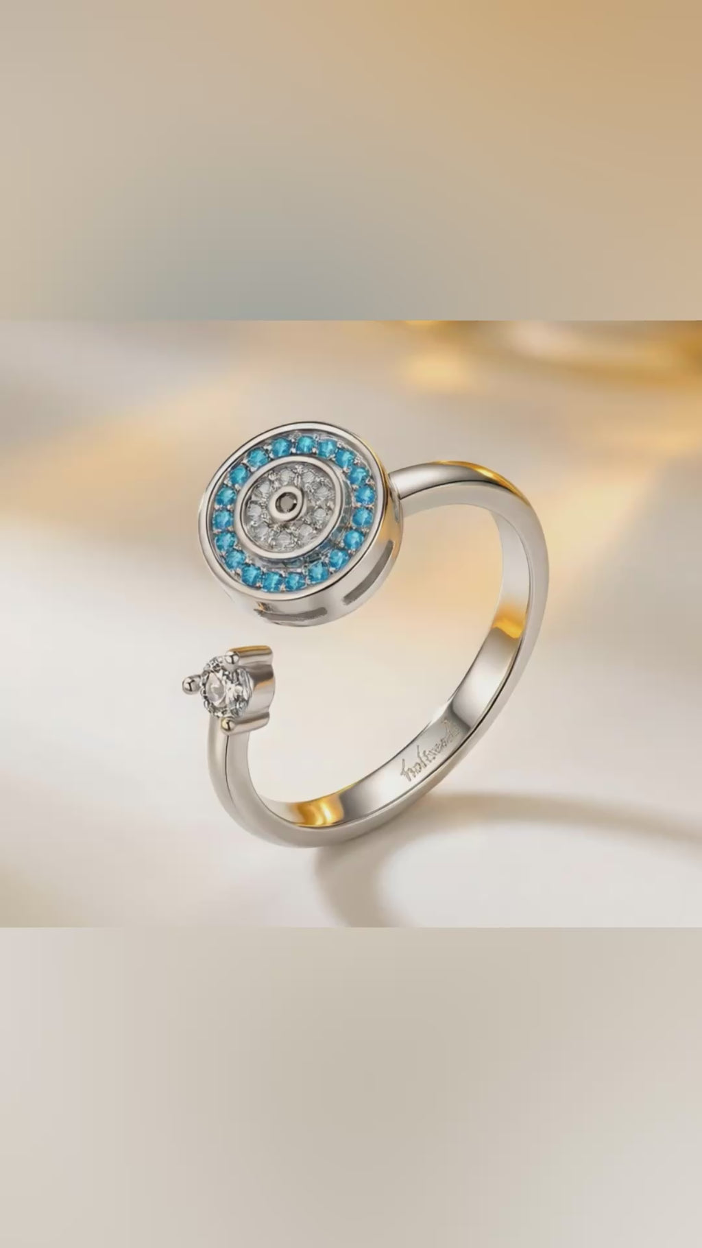 Onde Azur – Bague Argentée Rotative I Holiseeds
